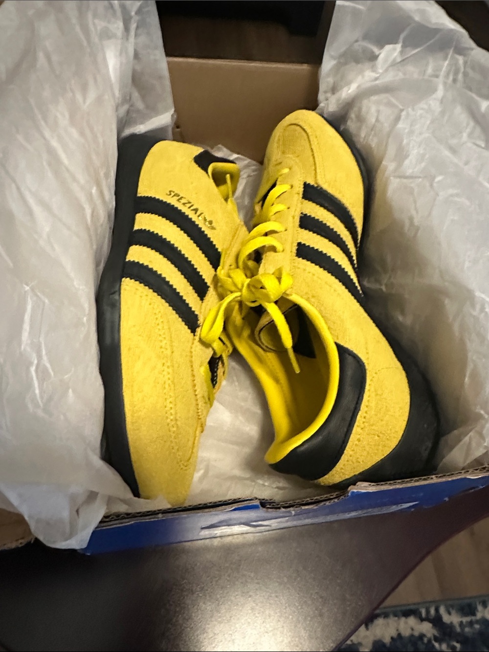 adidas Handball Spezial Lo Pro Yellow and Black Women's Sneakers - Picture 8 of 9